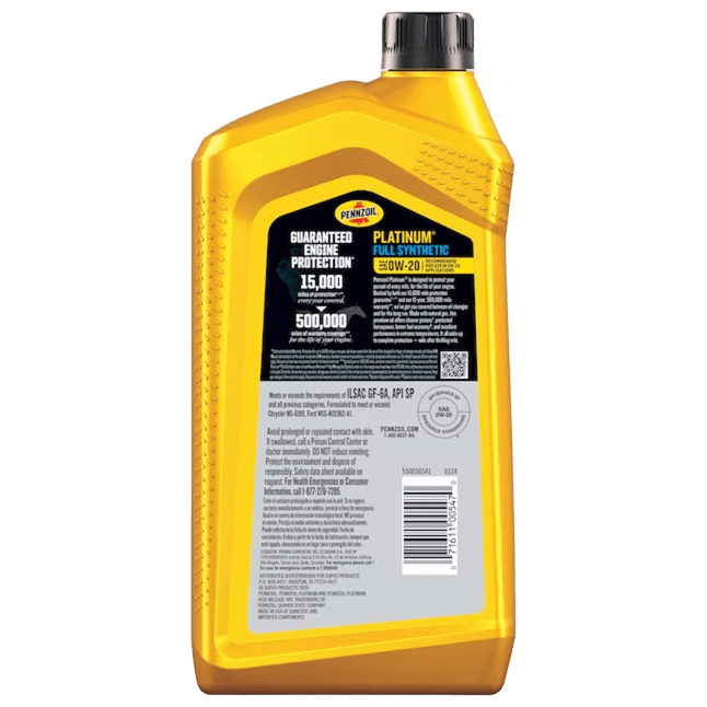 زيت مكينة 0W20 بينزويل امريكي تخليقي بالكامل